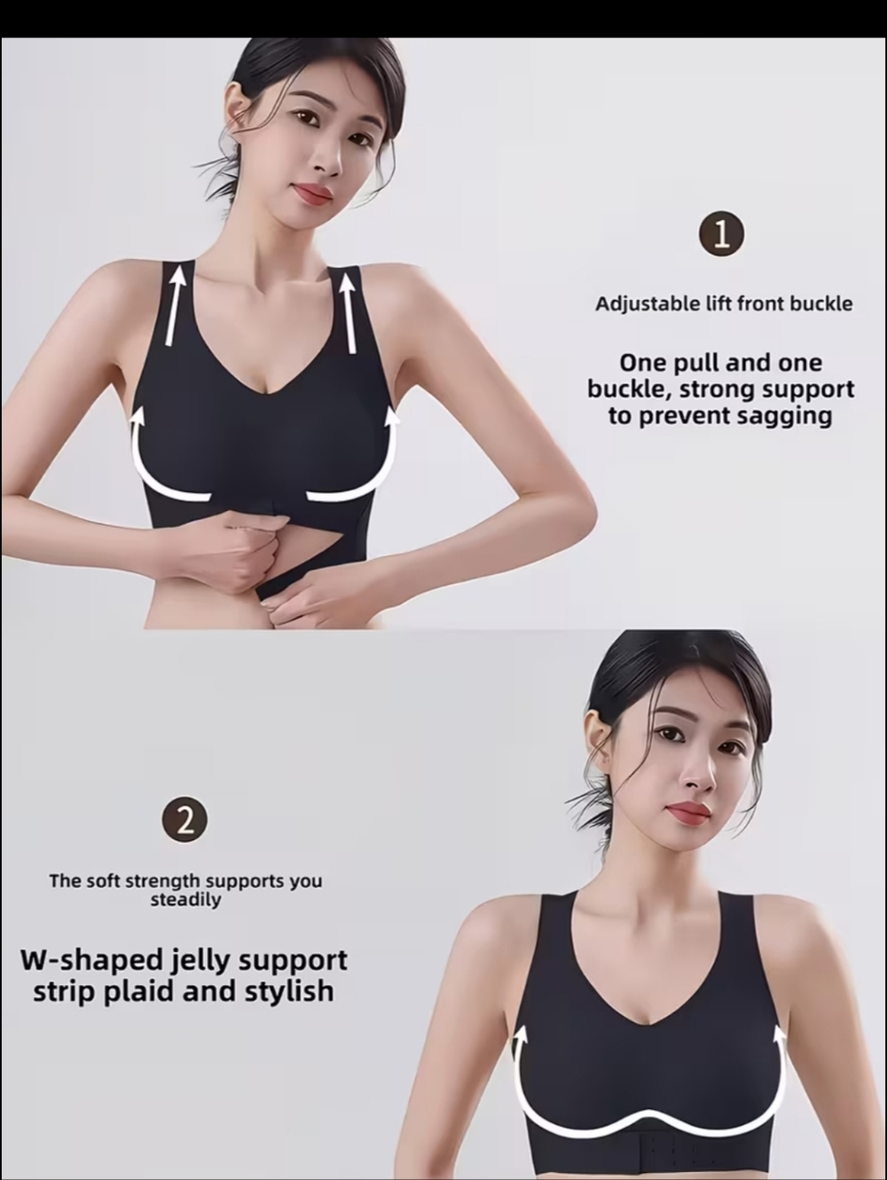 Source Unknown Black Seamless Racerback Bralette For POSTURE correction - Picture 3 of 12